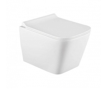 Унитаз подвесной MIRSANT Cube 2, крышка Soft-Close, безободковый